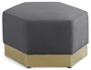Marquis Grey Velvet Ottoman