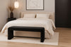 Minimalist Black Velvet Bench
