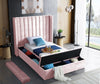 Kiki Pink Velvet Twin Bed (3 Boxes)
