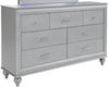 Galaxy Home Amber 7 Drawer Dresser in Silver GHF-808857997609