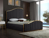 Jolie Grey Velvet Queen Bed (3 Boxes)