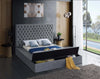 Bliss Grey Velvet King Bed (3 Boxes)