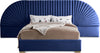Cleo Navy Velvet King Bed (3 Boxes)