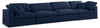 Serene Navy Linen Fabric Deluxe Cloud Modular Sofa
