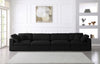 Serene Black Linen Fabric Deluxe Cloud Modular Sofa