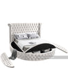 Luxus Cream Velvet Queen Bed (3 Boxes)