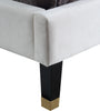 Harlie Cream Velvet Twin Bed