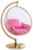 Luna Pink Fabric Acrylic Swing Bubble Accent Chair (2 Boxes)