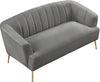 Tori Grey Velvet Loveseat