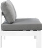 Nizuc Grey Waterproof Fabric Outdoor Patio Aluminum Armless Chair