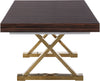 Excel Brown Zebra Wood Veneer Lacquer Extendable Dining Table (3 Boxes)