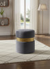 Hailey Grey Velvet Ottoman/Stool