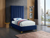 Via Navy Velvet Twin Bed