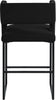Caleb Black Velvet Counter Stool