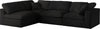 Serene Black Linen Fabric Deluxe Cloud Modular Sectional