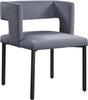 Caleb Grey Velvet Dining Chair