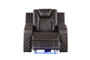 Galaxy Home Benz LED & Power Recliner Chair in Brown