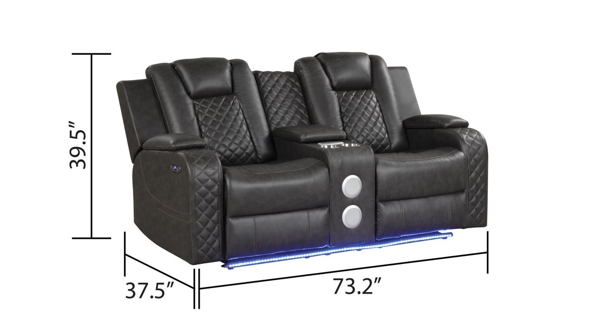 Benz LED & Power Reclining Loveseat - Thumbnail 5