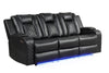 Galaxy Home Benz LED & Power Reclining Sofa in Black