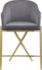 Xavier Grey Velvet Counter Stool