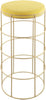 Rebar Yellow Velvet Bar Stool