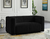 Ravish Black Velvet Loveseat