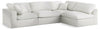 Serene Cream Linen Fabric Deluxe Cloud Modular Sectional