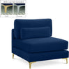 Julia Navy Velvet Modular Armless Chair