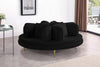 Circlet Black Velvet Round Sofa Settee
