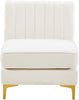 Alina Cream Velvet Armless Chair
