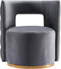 Theo Grey Velvet Accent Chair