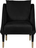 Elegante Black Velvet Accent Chair