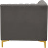 Alina Grey Velvet Corner Chair