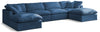 Plush Navy Velvet Standard Cloud Modular Sectional