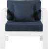 Nizuc Navy Waterproof Fabric Outdoor Patio Aluminum Arm Chair