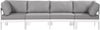 Nizuc Grey Waterproof Fabric Outdoor Patio Modular Sofa