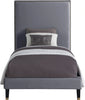 Harlie Grey Velvet Twin Bed