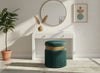 Yasmine Green Velvet Ottoman/Stool