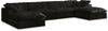 Cozy Black Velvet Cloud Modular Sectional