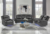 U8879 Charcoal Pwr Rec Sofa/Pwr Con Rec Loveseat/Pwr Rec W/LED & Gl Ss