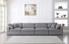 Serene Grey Linen Fabric Deluxe Cloud Modular Sofa