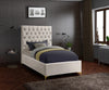 Cruz Cream Velvet Twin Bed