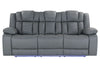 U7068 Grey 10 Power Reclining Sofa with Ddt, Wc and LED