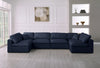 Serene Navy Linen Fabric Deluxe Cloud Modular Sectional