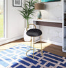 Ring Black Velvet Counter Stool