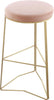 Tres Pink Velvet Bar Stool