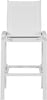 Nizuc White Mesh Waterproof Fabric Outdoor Patio Aluminum Mesh Barstool