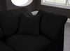Cozy Black Velvet Cloud Modular Armless Sofa