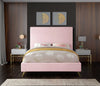 Jasmine Pink Velvet Queen Bed