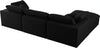 Serene Black Linen Fabric Deluxe Cloud Modular Sectional